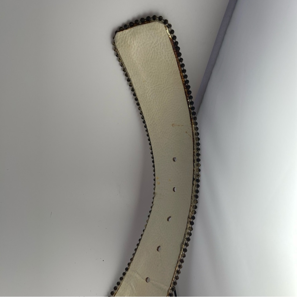 Leatherock Vintage Jeweled Gold Leather Rhinestone Belt Size S - Picture 9 of 16